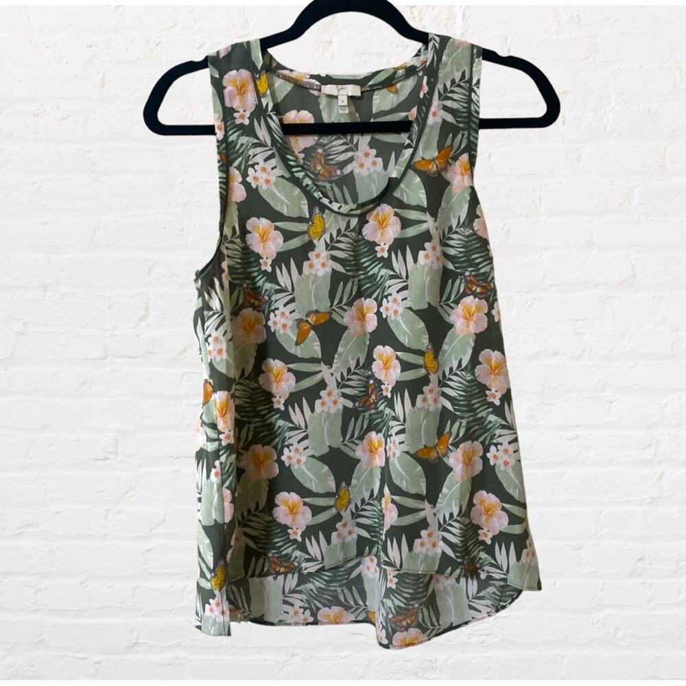 Joie silk floral print razorback tank